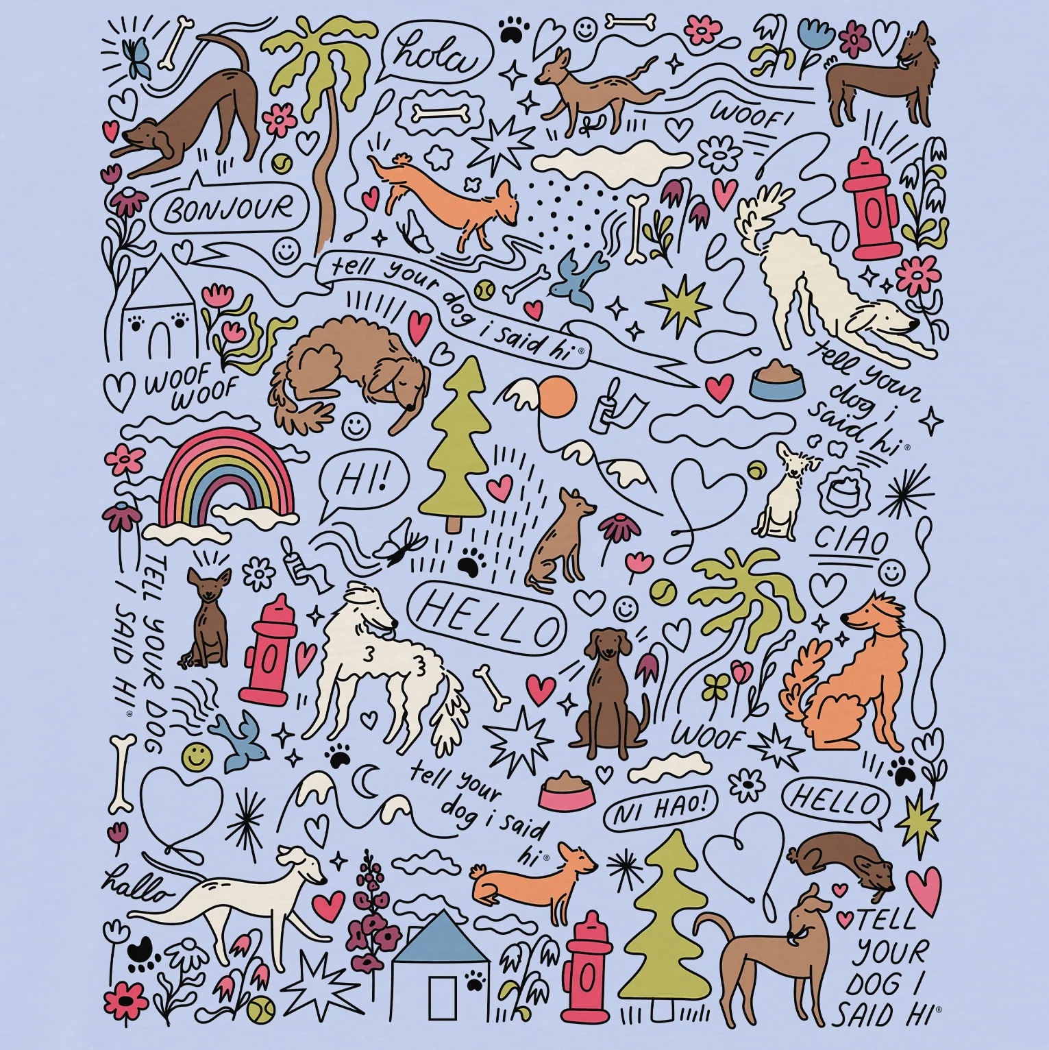 Community Doodle Tee - Snowy Blue - Image 2