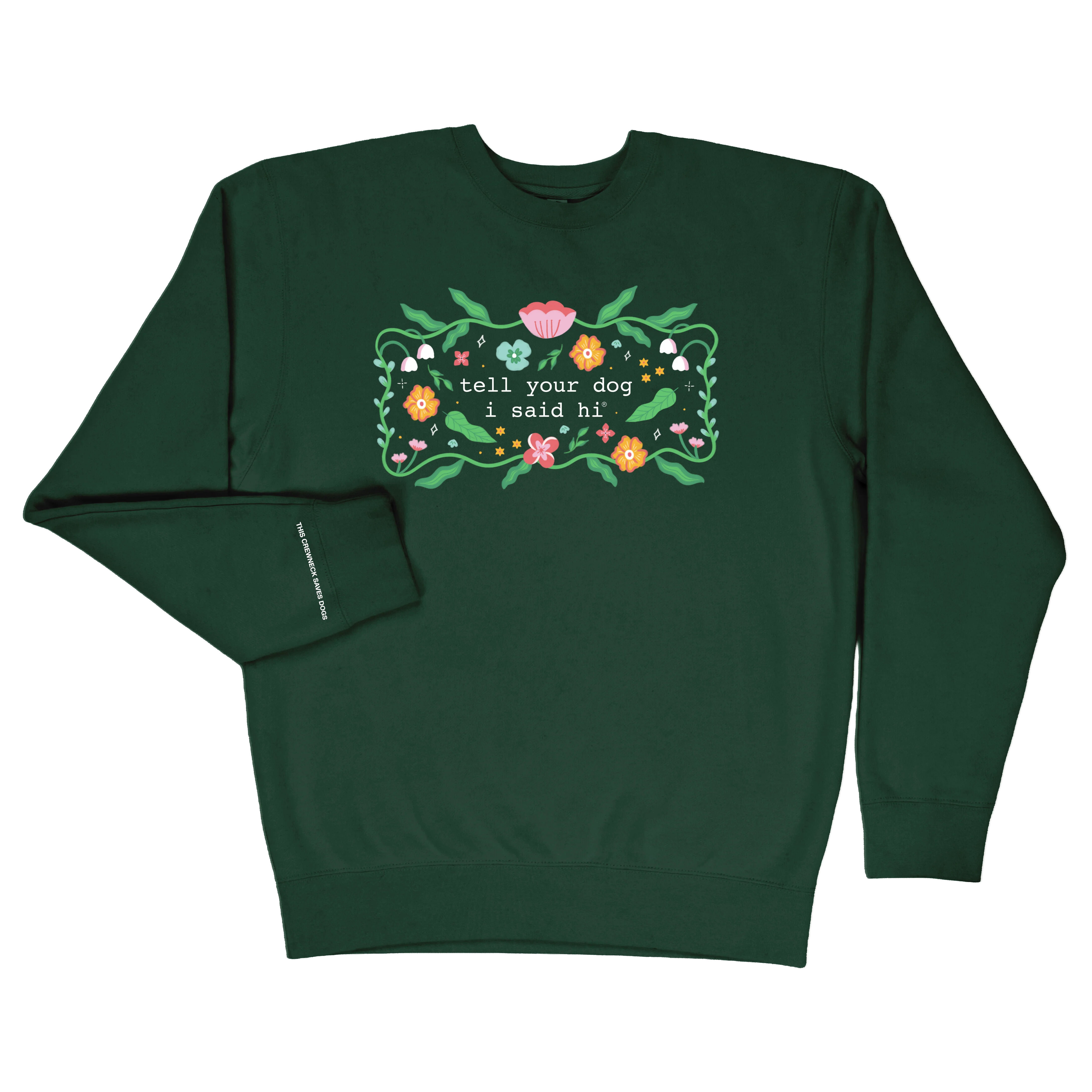 Floral Magic Crewneck - Dark Green
